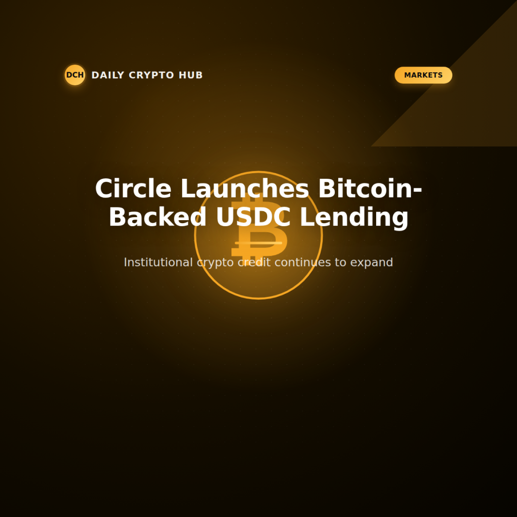 Circle Bitcoin-backed USDC lending launch graphic