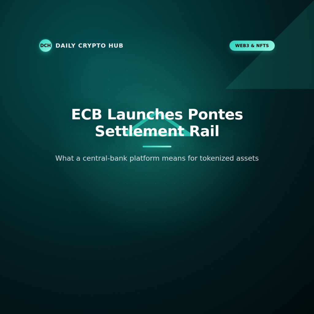 ECB Pontes central bank settlement rail for tokenized assets graphic