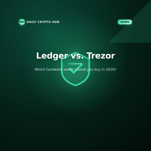Ledger vs Trezor hardware wallet comparison guide graphic