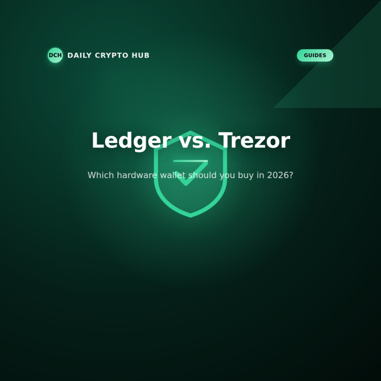 Ledger vs Trezor hardware wallet comparison guide graphic